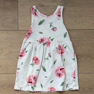 H&M Girls' Pink Floral Tank Dress - White Base